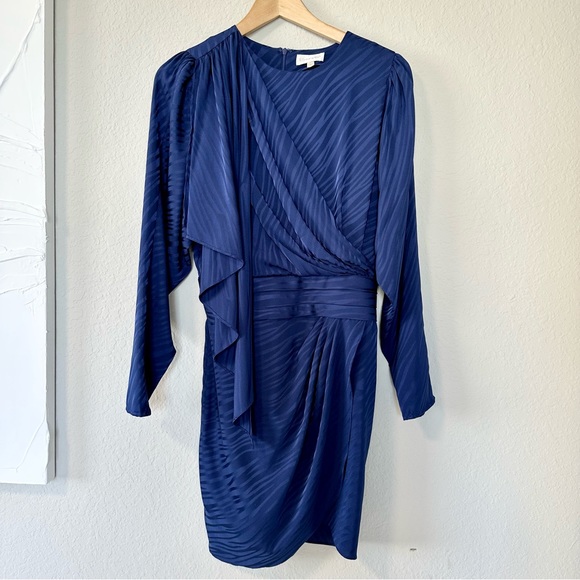 Ronny Kobo Shanaya Drape Mini Dress Navy Zebra - Picture 5 of 12